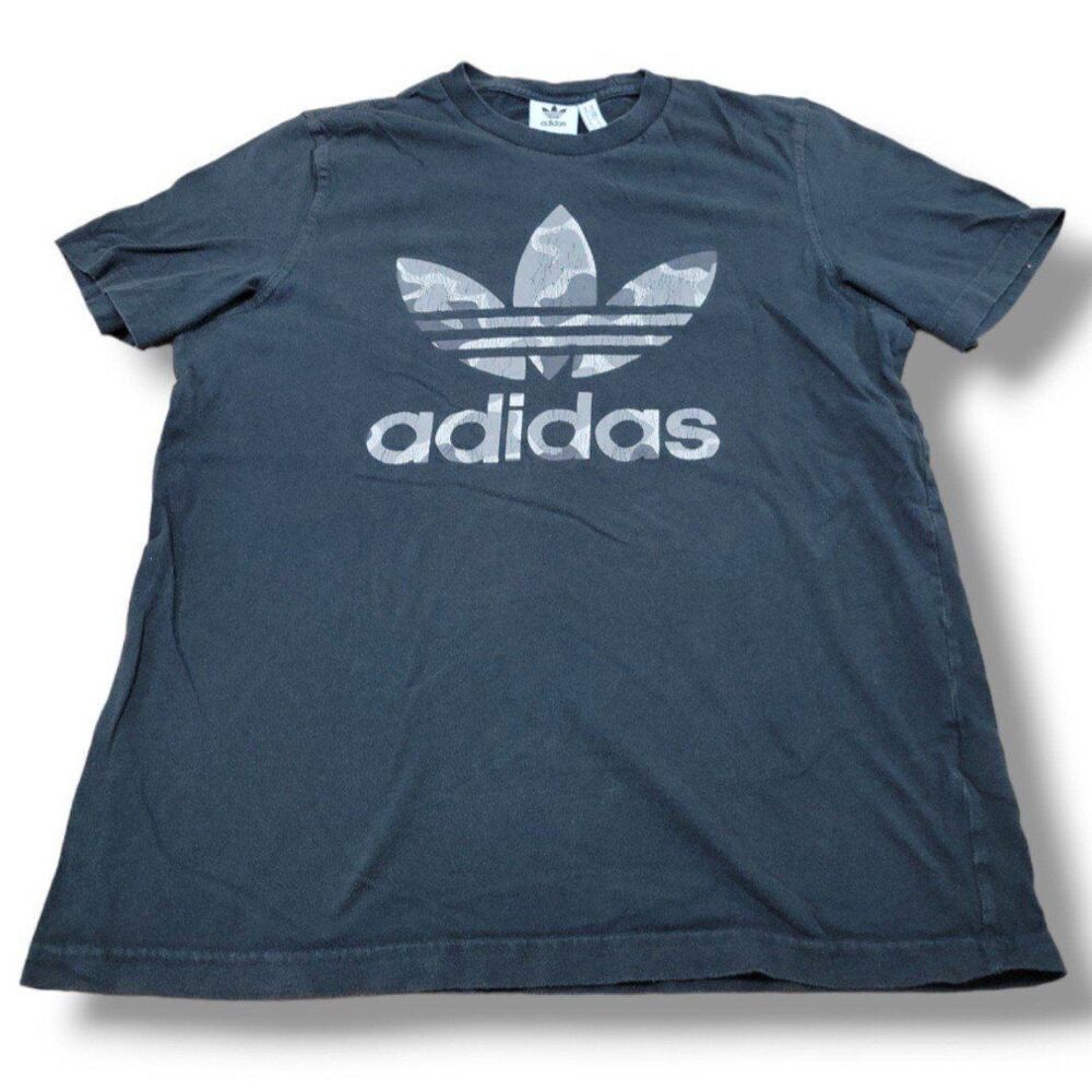 Adidas Shirt Size Medium Camouflage Graphic Print T-Shirt Distressed Print Faded